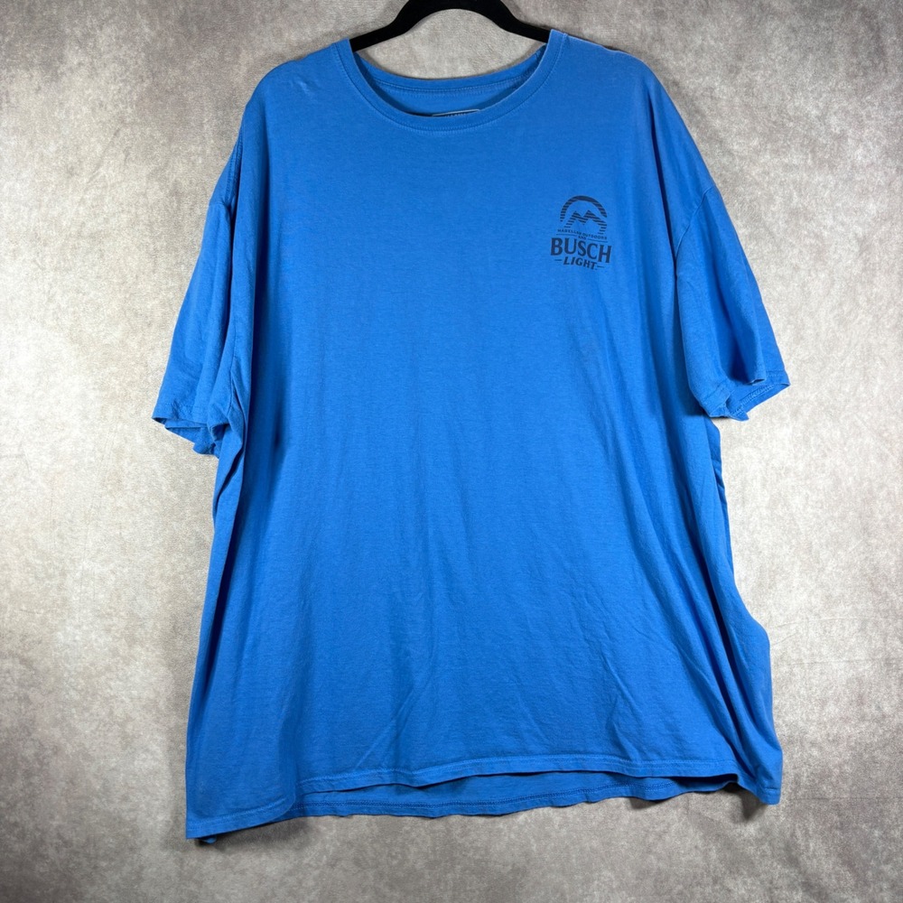 Magellan Outdoors T-Shirt Men 3XL Blue Busch Light Summer 89 Boat Graphic Racing